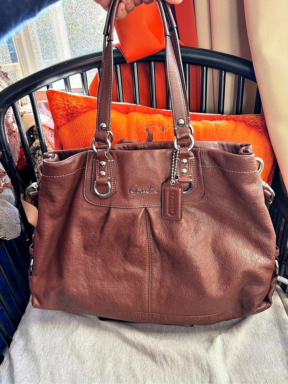 Coach Madison Leather Claire Tote Brown